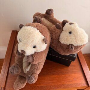 🦦 Oooh Geez Kids Otter Slippers | Size 1–4 | One Size Fits Most 🦦